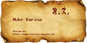 Muhr Karina névjegykártya